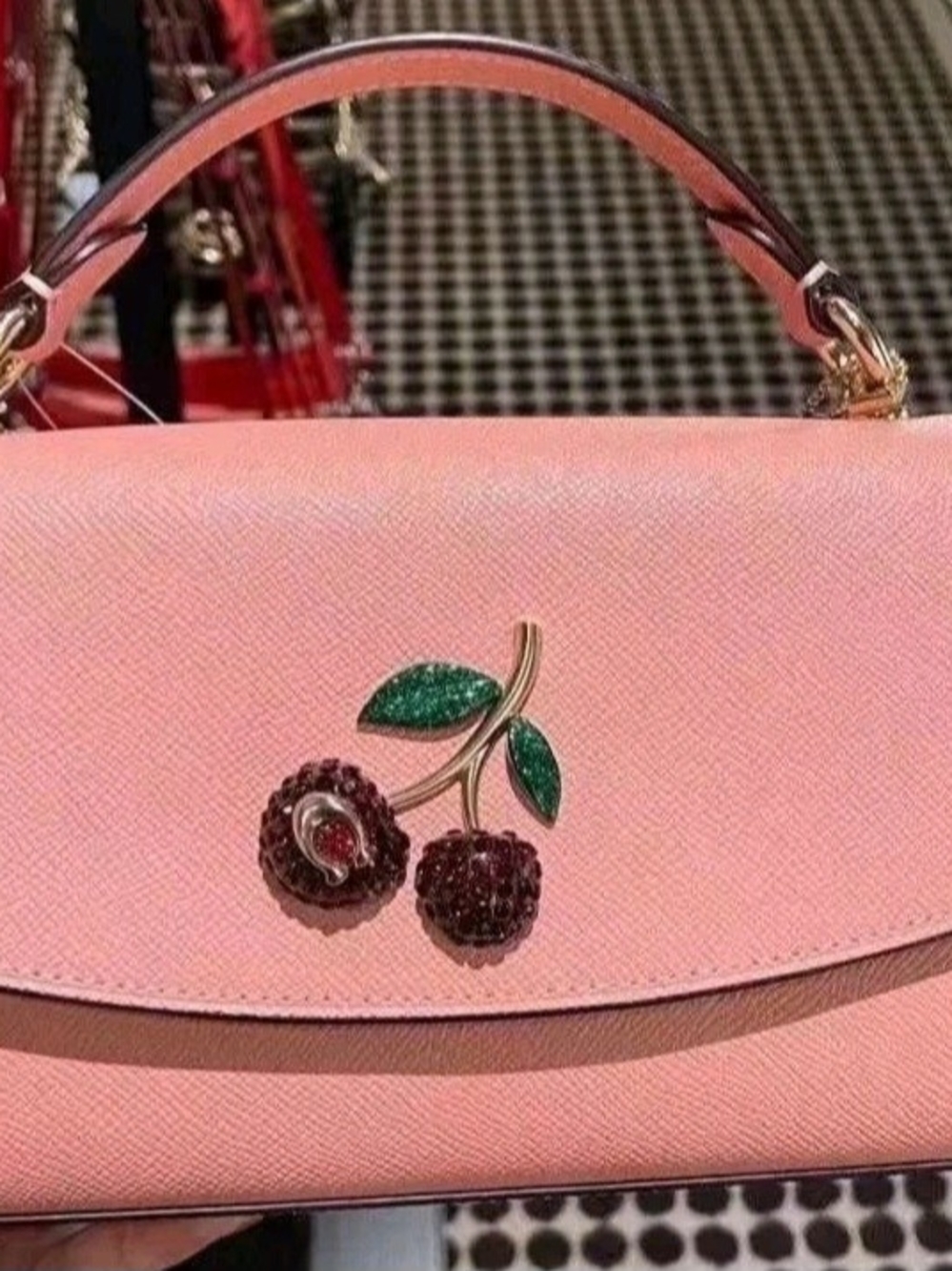 Coach TILLY Pink Cherry Embellished Women's Bag
